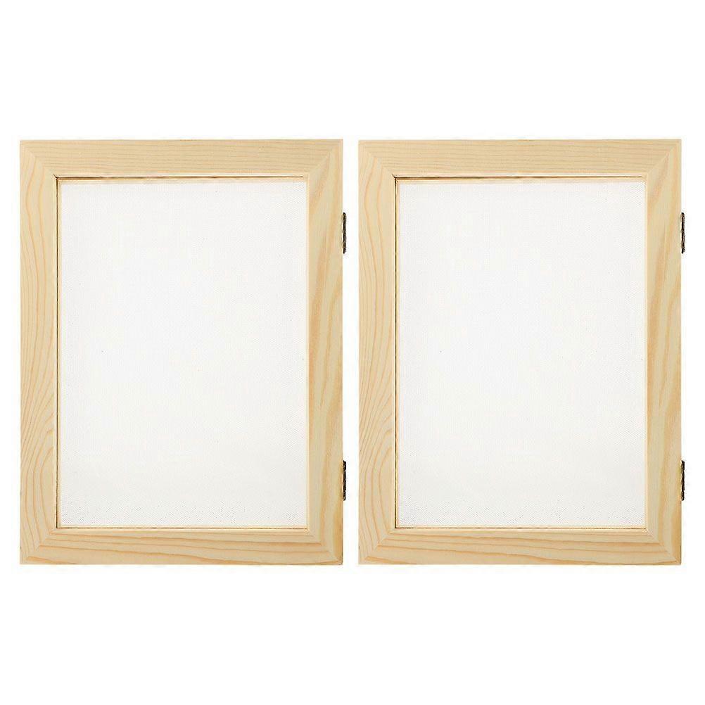 2pcs Wooden Paper Making Screen Paper Making Mould Wooden Paper Making Frame Handcraft Paper Making Kit For Diy Paper Crafts