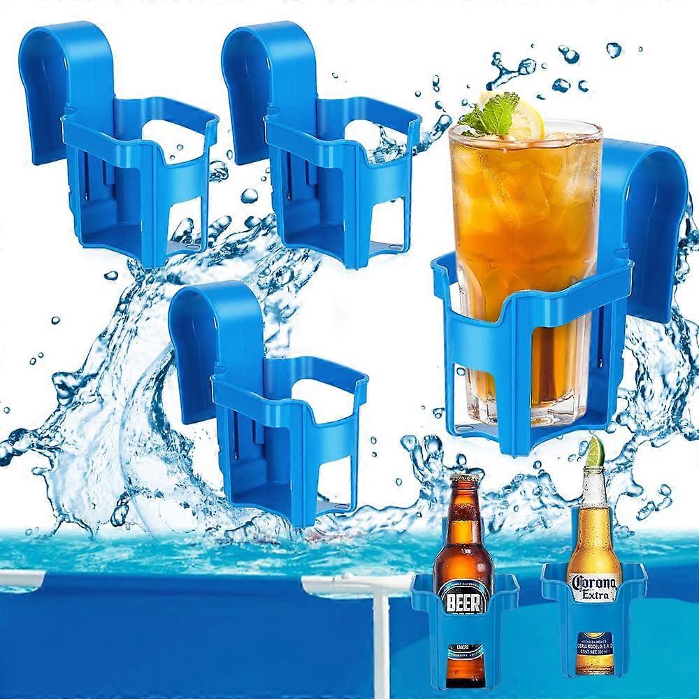 Pack of 4 Drink Holders for Pool Rim, Cup Holder for Drinks by Poolside, Durable Hanging Water Cup Holders for Parties