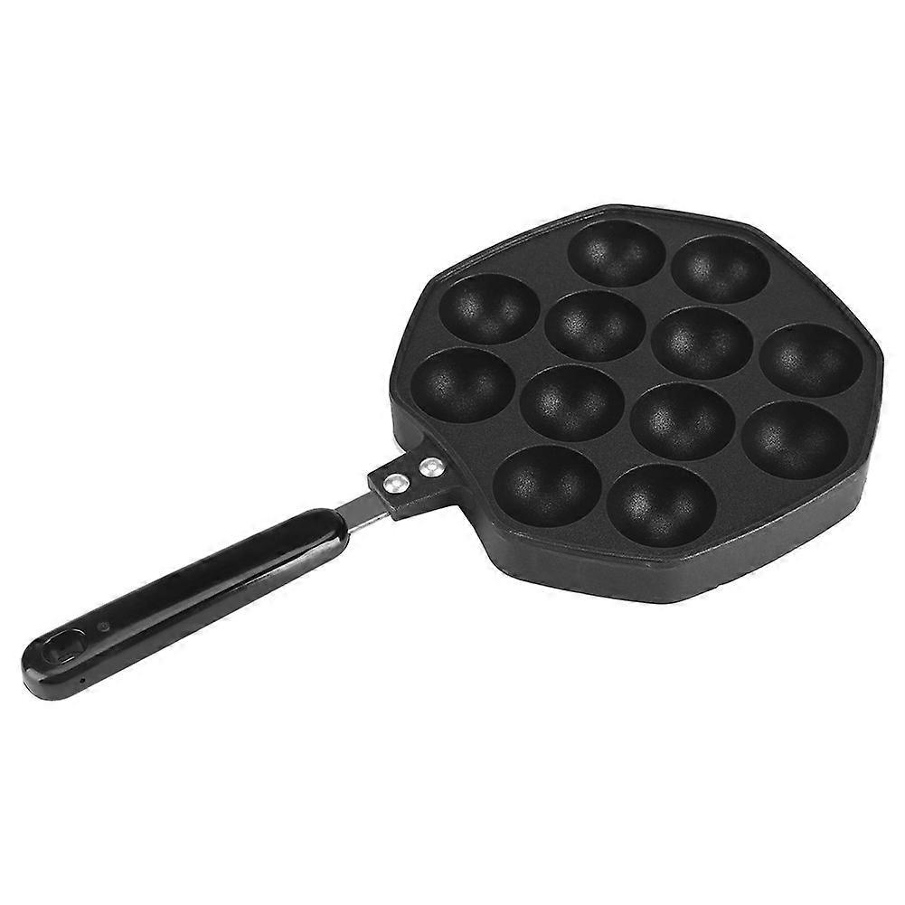 Takoyaki Pan Easy Clean Space Saving Baking Tray with Thick Plastic Handle for Making Takoyaki and Round Pancakes