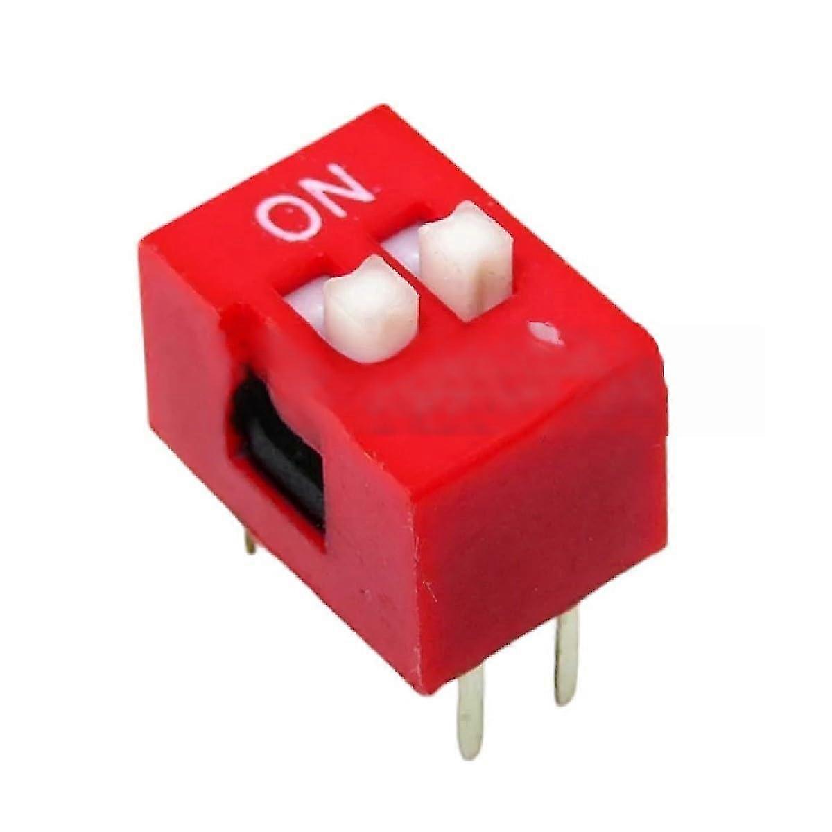 2025 10PCS Slide Type Switch Module 2.54mm 2 Position Way DIP Red Pitch for Arrival High for Quality