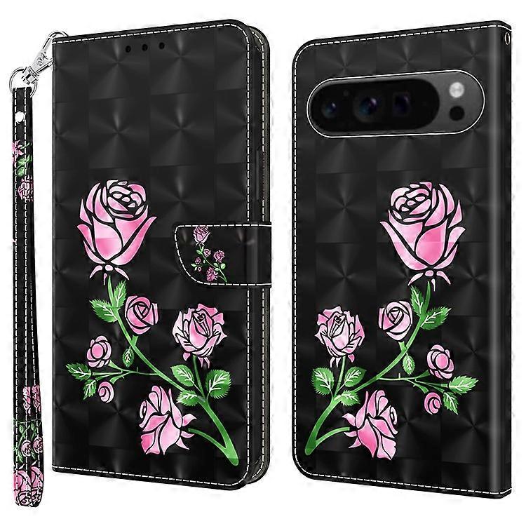 Compatible For Google Pixel 9 Pro Cell Phone Shell Pattern Printing Leather Cover Phone Stand