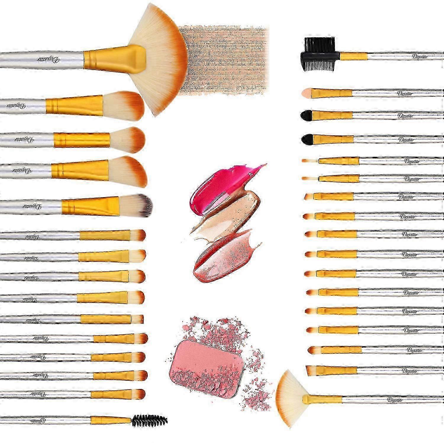 Cruelty-Free Synthetic Fiber Makeup Brush Set for Foundation, Eyeshadow, Blending, Blush, and Concealer �C Ideal for Use with Various Brands,