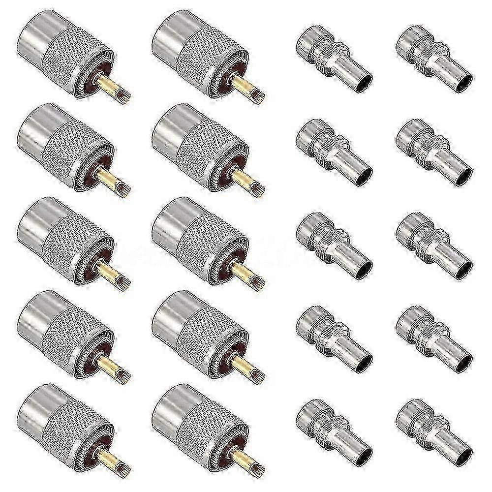 10 Pack UHF/PL-259 Connector for RG8X RG8 RG59 LMR-400 RG-213 Coax Cable