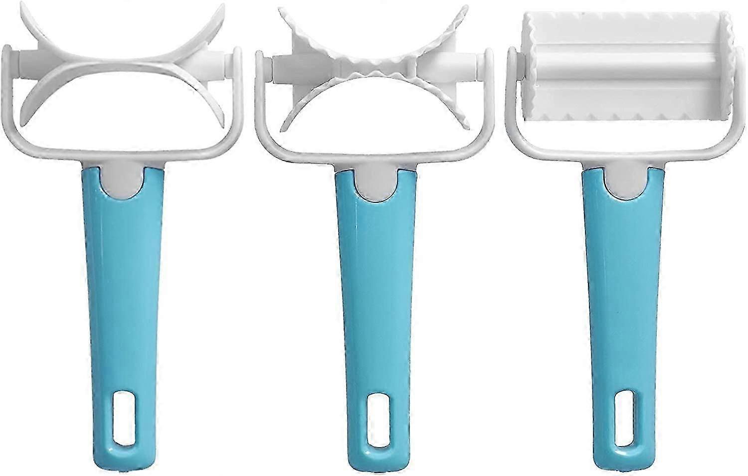 Dough Rolling Cutter, 3Pcs Set DIY Dough Cutter Roller Baking Accessory for Wonton Cookies Dumpling Cake Making