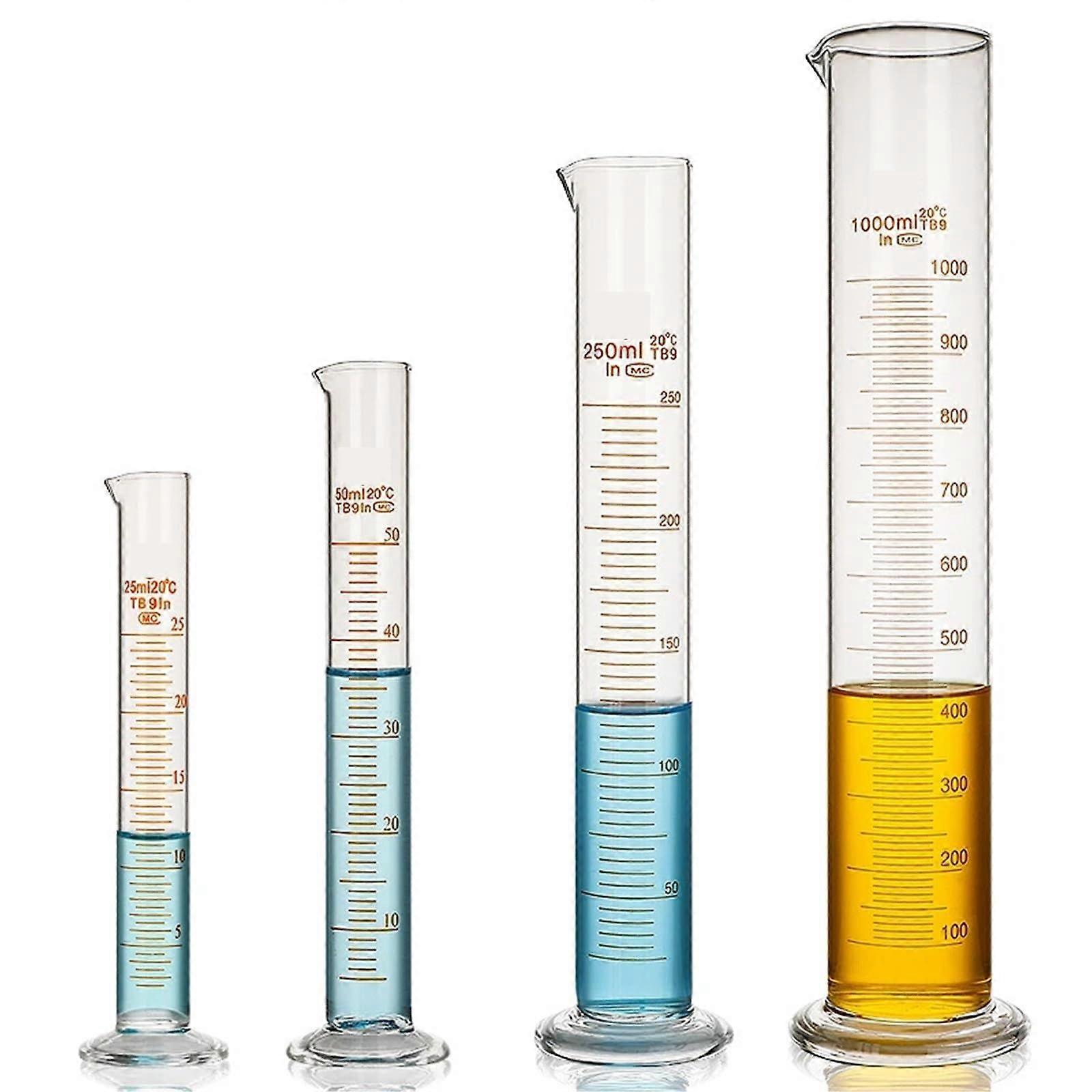 1 pieces laboratory scaled measuring cylinder 5ml to 1000ml thick glass measurement container laboratory supplies (100ml)