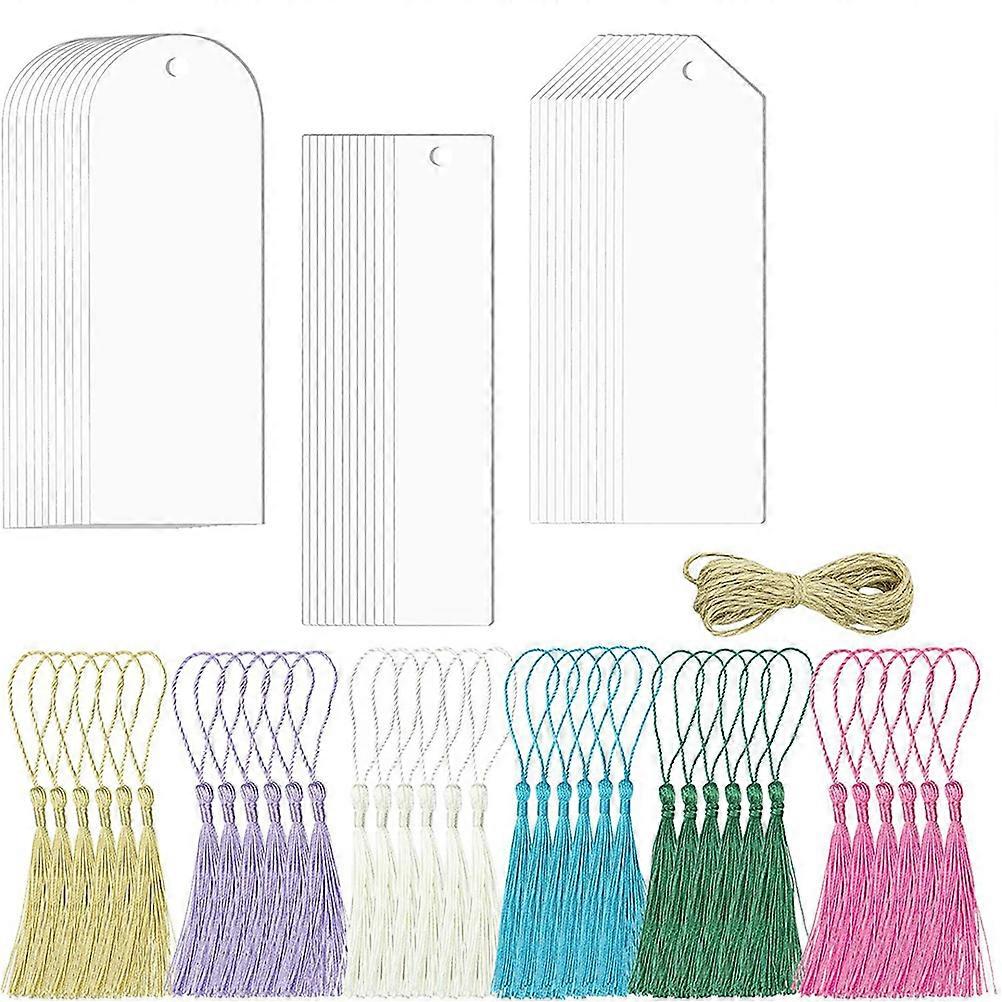 Clear Acrylic Bookmarks with Tassels – Lightweight & Versatile Page Markers for DIY Crafts, Reading, School, and Office Use