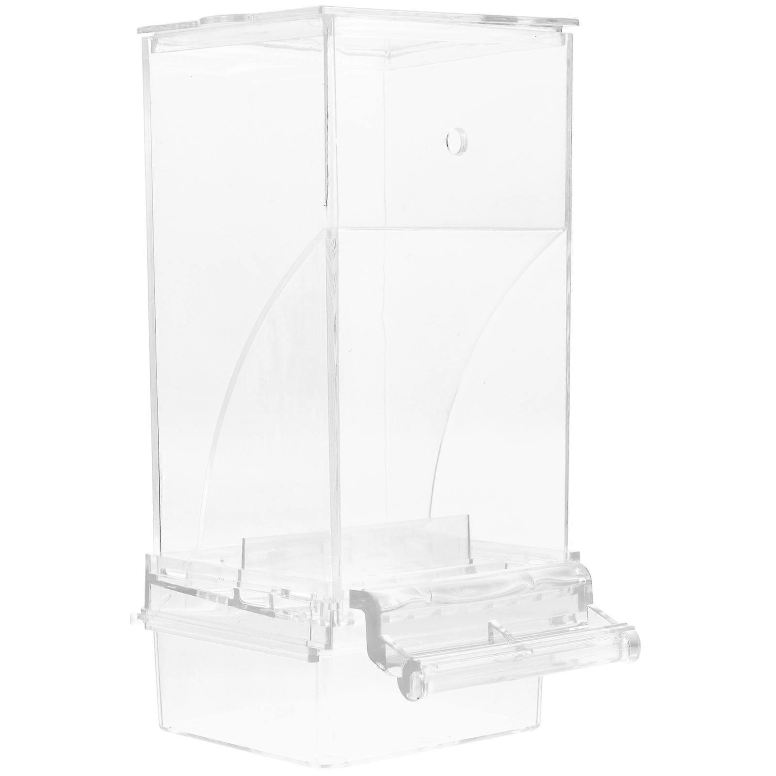 Automatic Bird Feeder for Cage Mount, Durable Plastic with Removable Tray, Non Slip Perch, Easy Cleaning & Refill