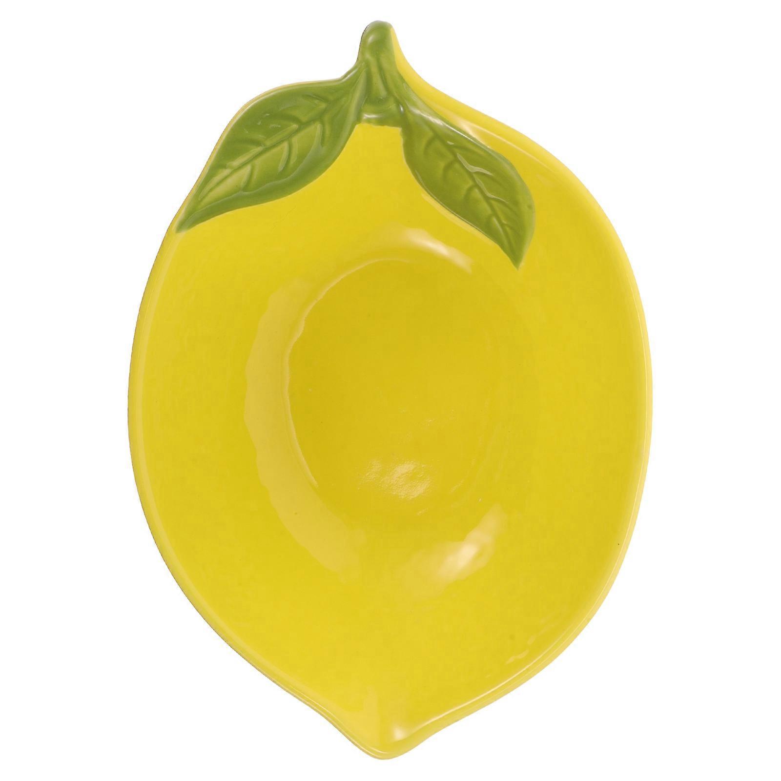 Lemon Shaped Ceramic Bowl Multi Purpose Serving Dish for Salad Dessert Snacks Sturdy Kitchen Tableware Creative Fruit Bowl for Parties