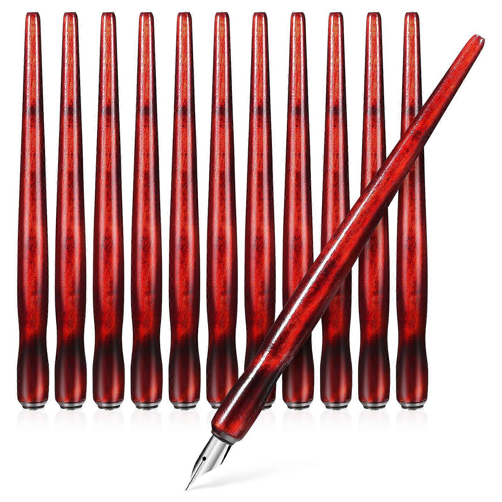 Wooden Holders for Calligraphy Pen, 12pcs Set, Stylish Design, Easy Disassembly, Durable & Portable Handles for Writing, Painting, Illustrations