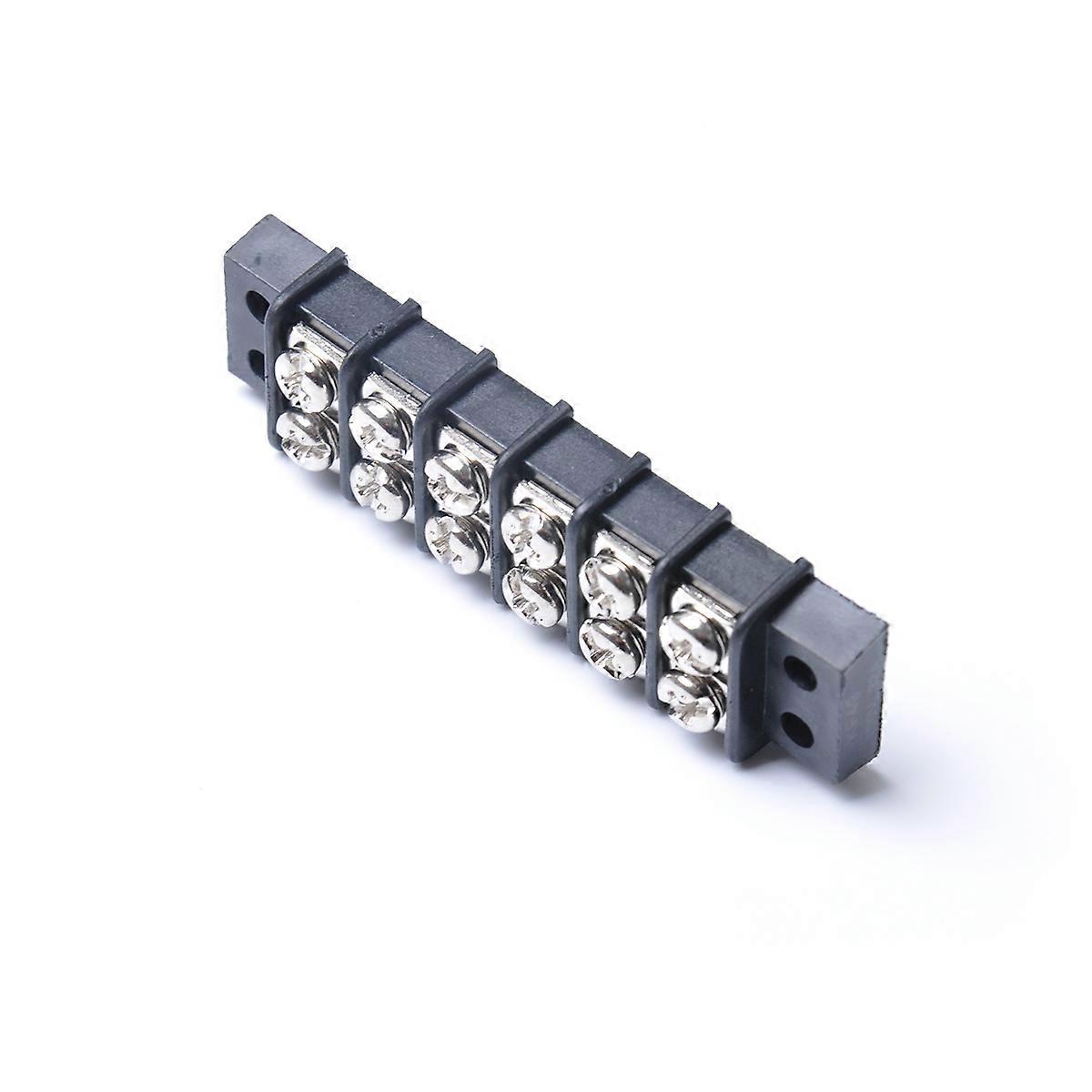 Industrial Use Terminal Block Kit 2x6 Position Double Row Wire Screw Connector Electric Barrier Terminal Strip Panel Block 1Pack