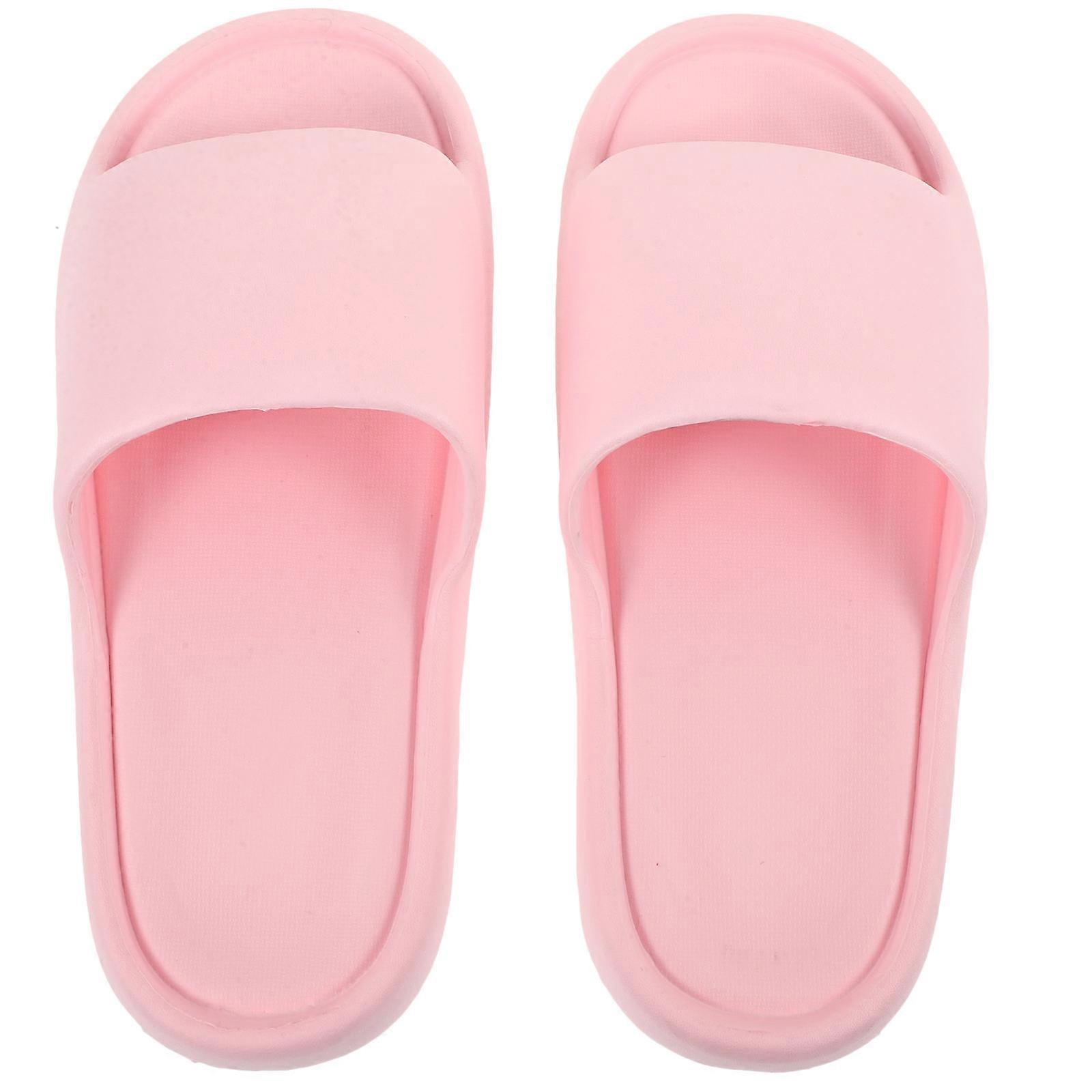 pantoufles pour femmes intérieur antidérapant pantoufle rose plat simple design salle de bain 1 paire