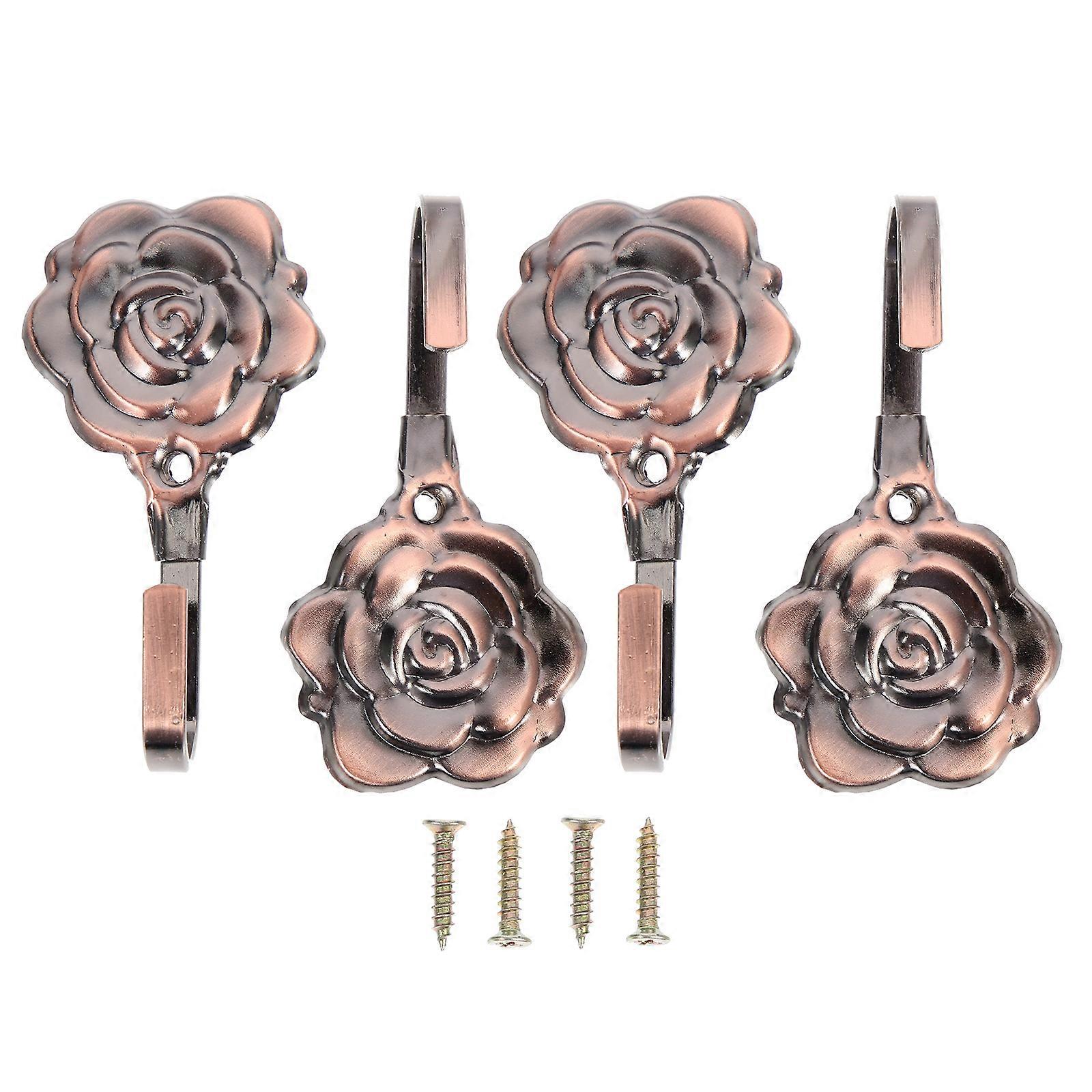 Heavy Duty Drapery Holdbacks Wall Mounted Curtain Hooks Retro Design Iron Tiebacks for Bedrooms Bathrooms Living Rooms