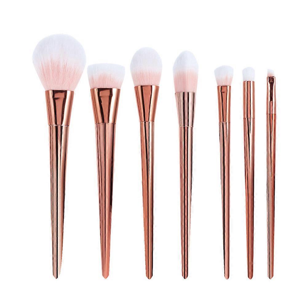 Powder Blusher Brush for Face Makeup Eyeshadow Application Beauty Brushes Pink 7Pcs Kit