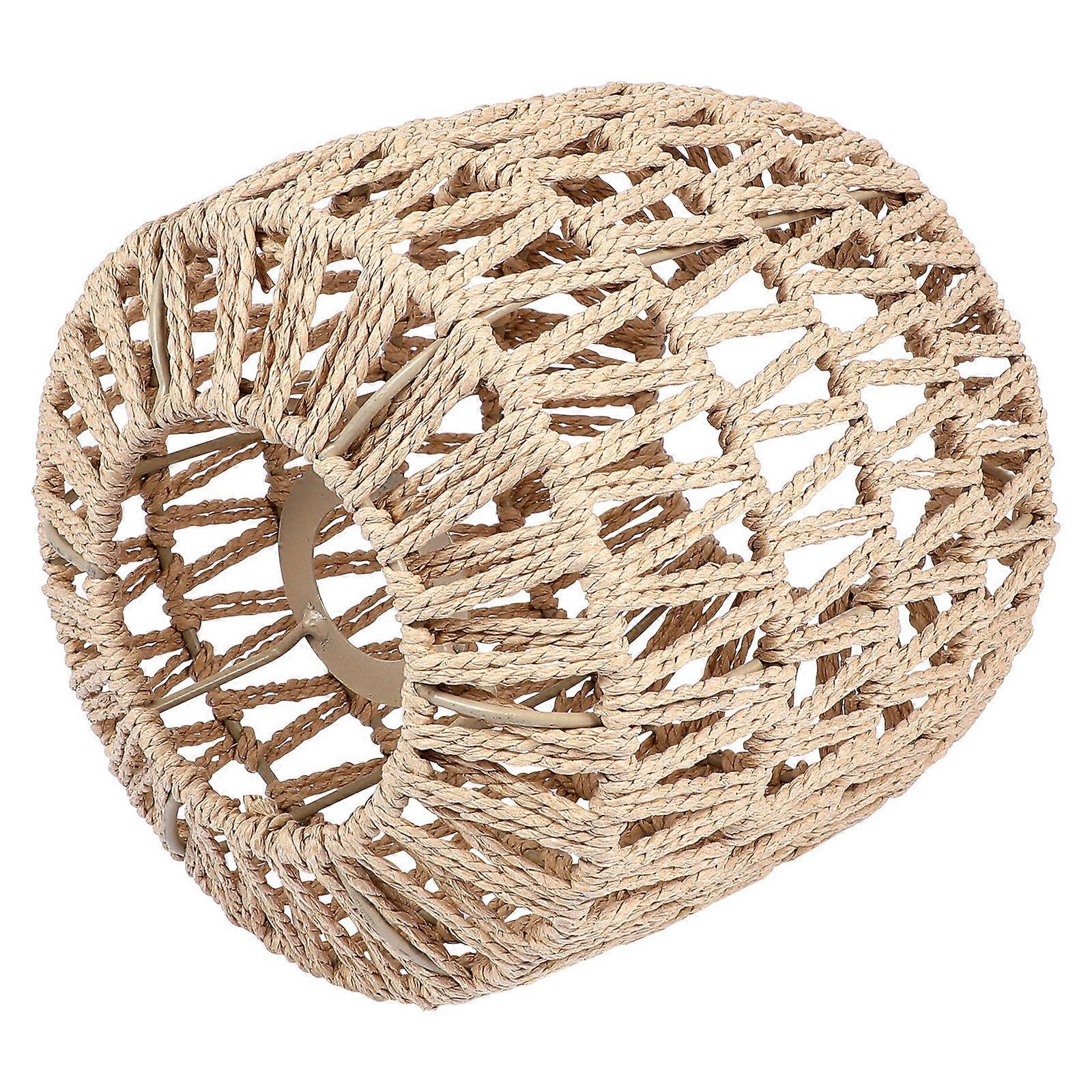 Rustic Lampshade Handwoven Rattan For Ceiling Decoration Light Brown 20x18cm Light Diffusion 1Pack