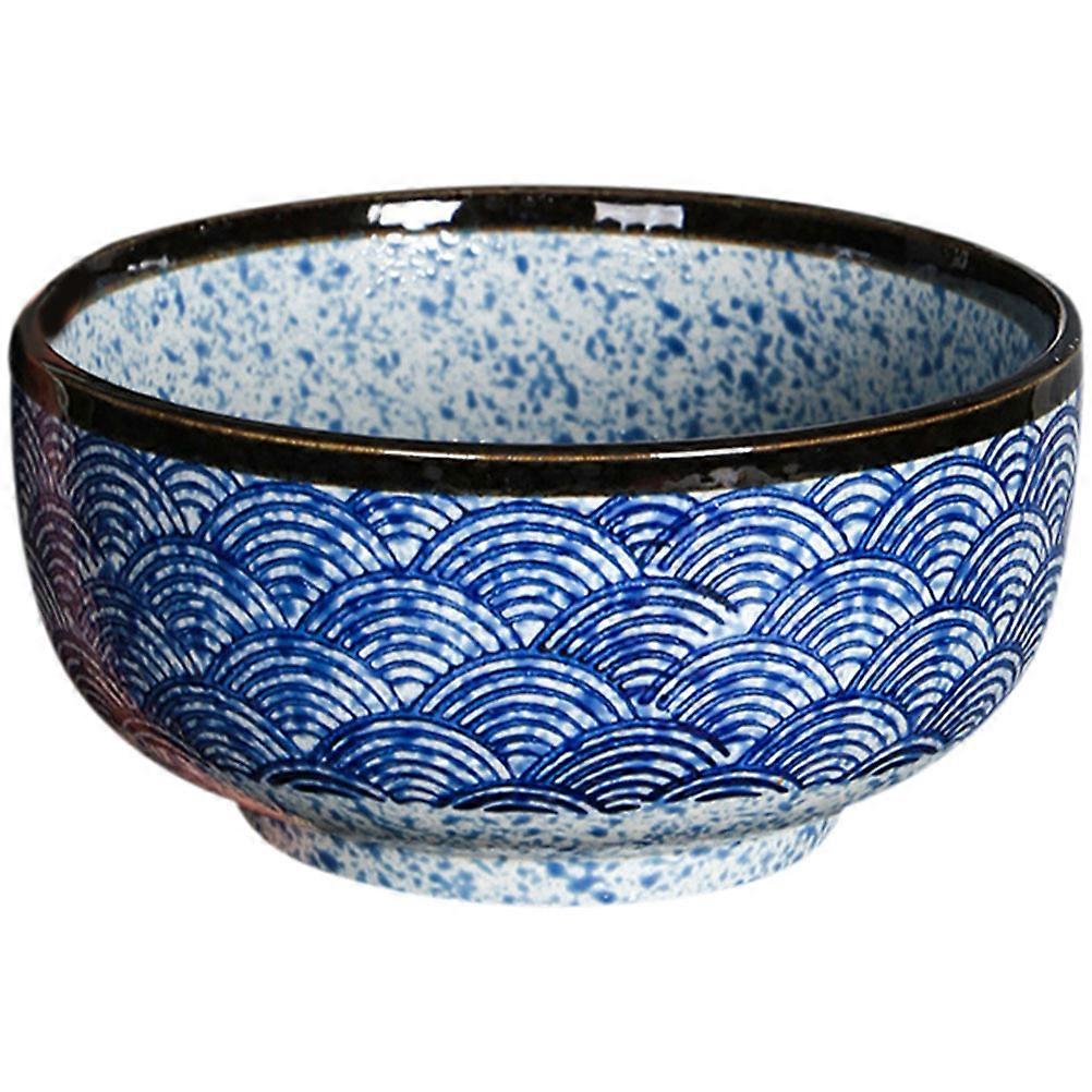 Ramen Bowl Noodle Cup Microwave Safe Ceramic Household Tableware Pattern Simple Style 1Pack