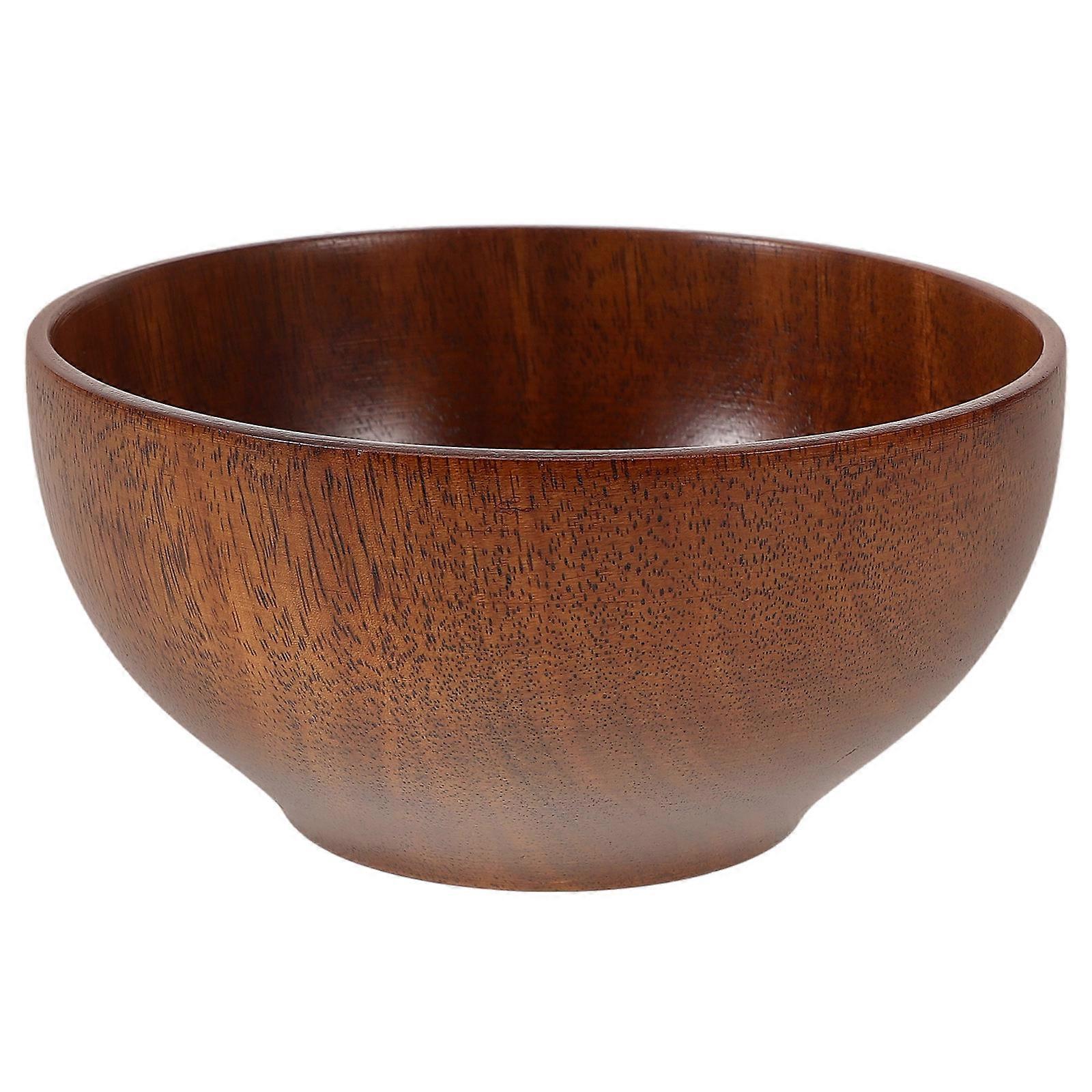 Round Serving Bowl Wooden Material Guesthouse Smooth Edges 12.00X12.00X6.00CM 1Set