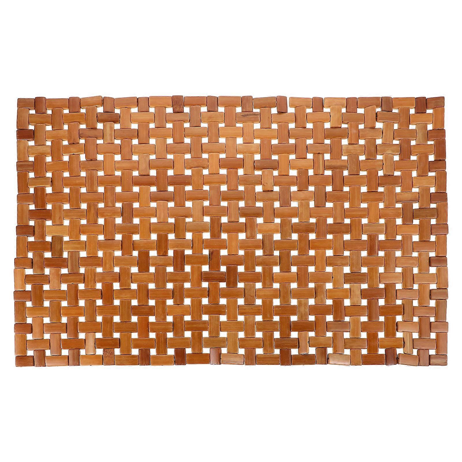 Foldable Bamboo Sauna Mat, Non Slip Bathroom Shower Pad for Comfortable Seating and Safety in Wet Environments, Sustainable Spa Floor Mat