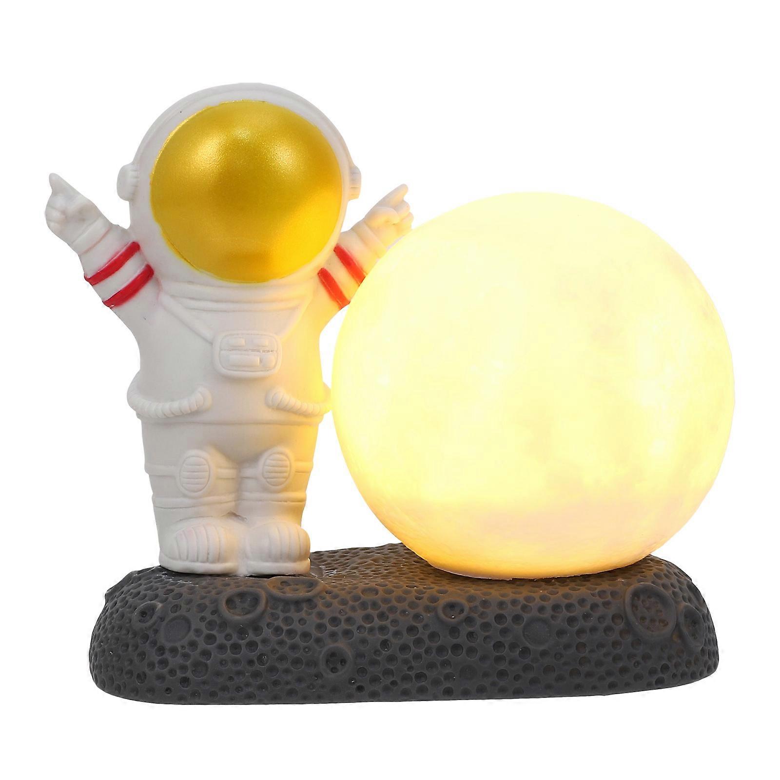 Astronaut Figure Decor Resin Desktop Ornament Night Lighting Golden 12.5X10X7CM 1Pc