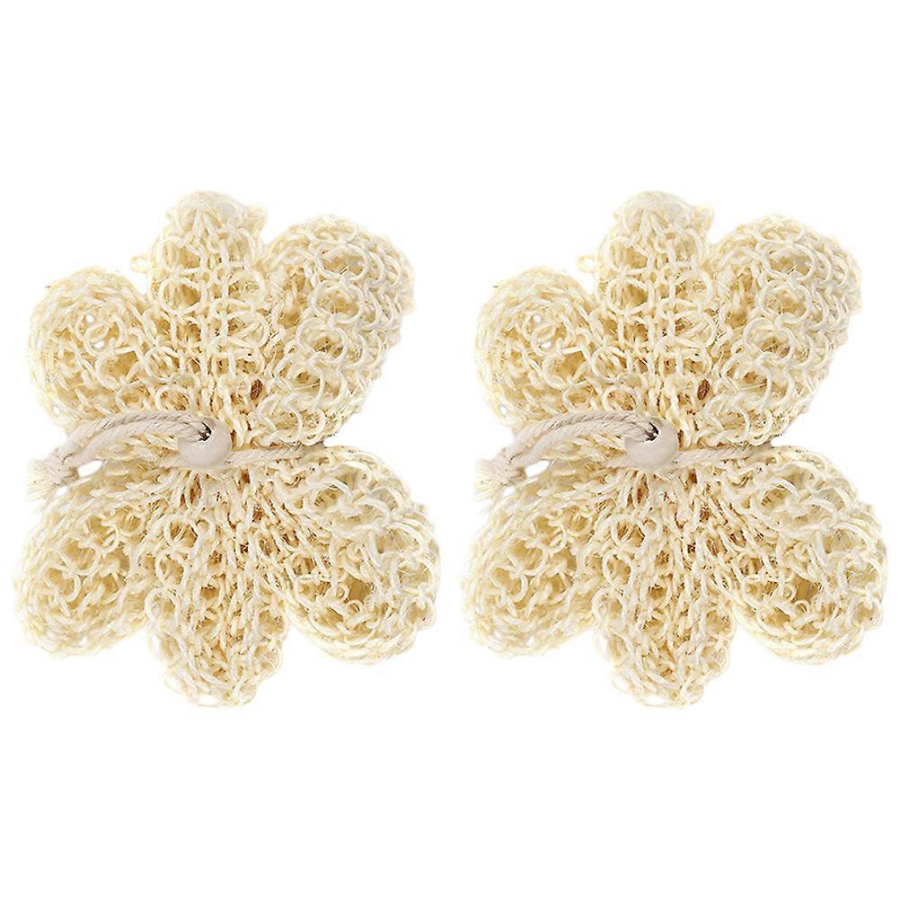 Bath Scrubber for Body Exfoliation Sensitive Skin Users Beige Oval Shape 2Pcs
