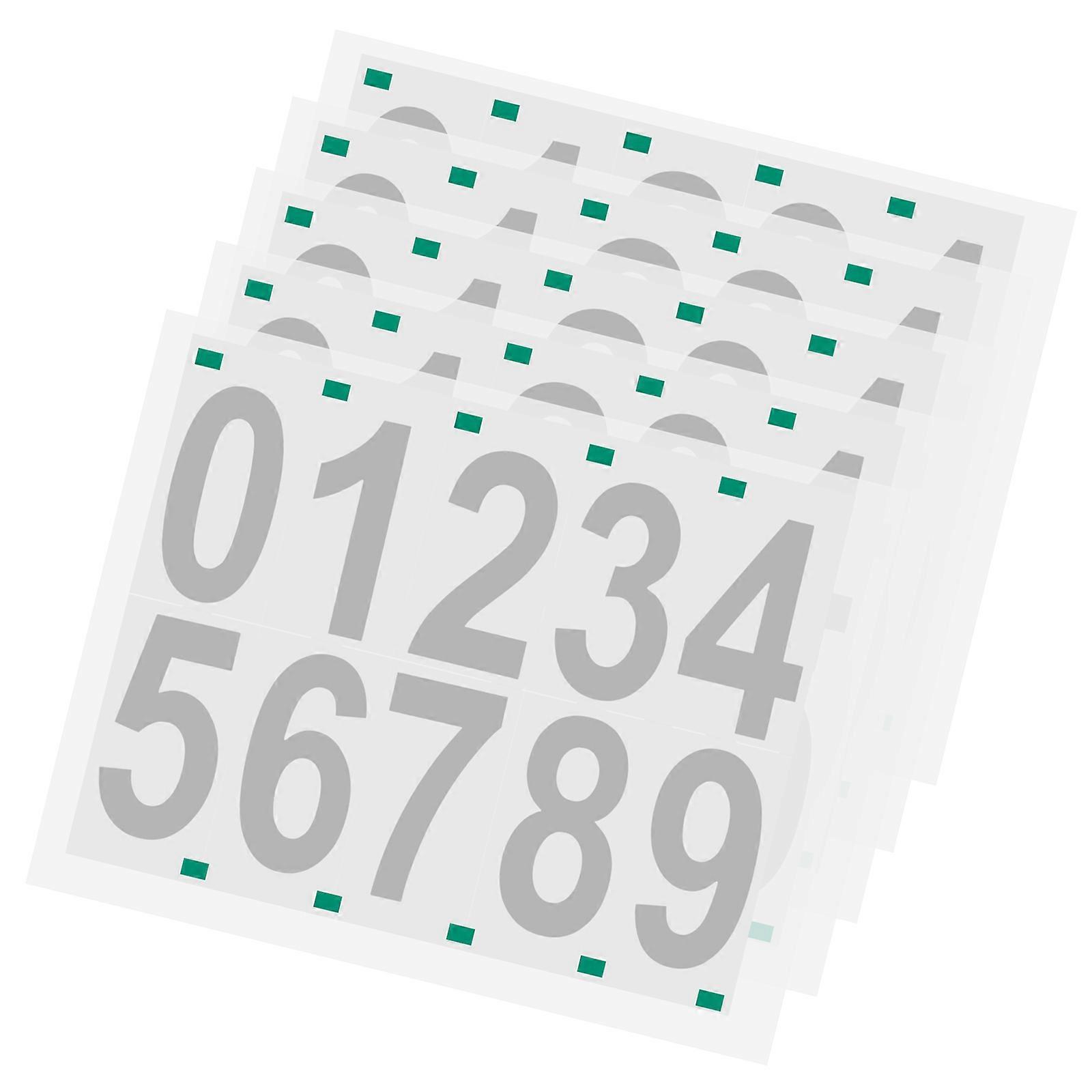 Vinyl Numbers Self-Adhesive Small Adhesive Number Trashcan Markers Adhesive 5 Sheets