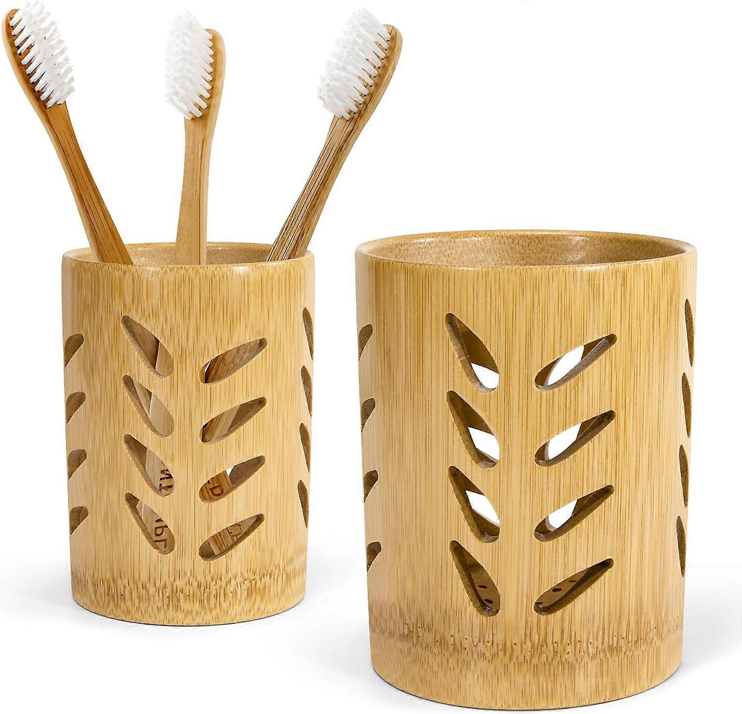 2-Piece Eco-Friendly Toothbrush Holder with Cork Base