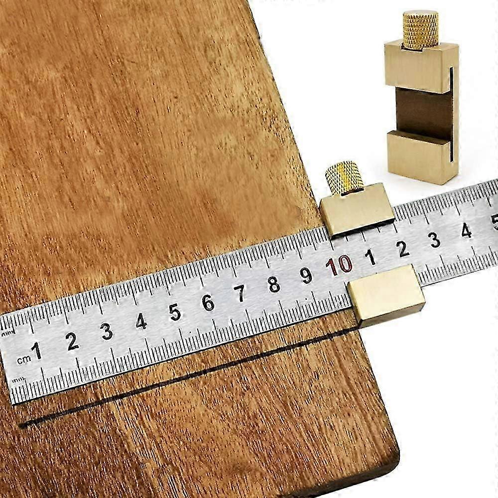 Brass Ruler Marking Gauge Stop - 12" Steel Ruler with Stop - Marking Tool