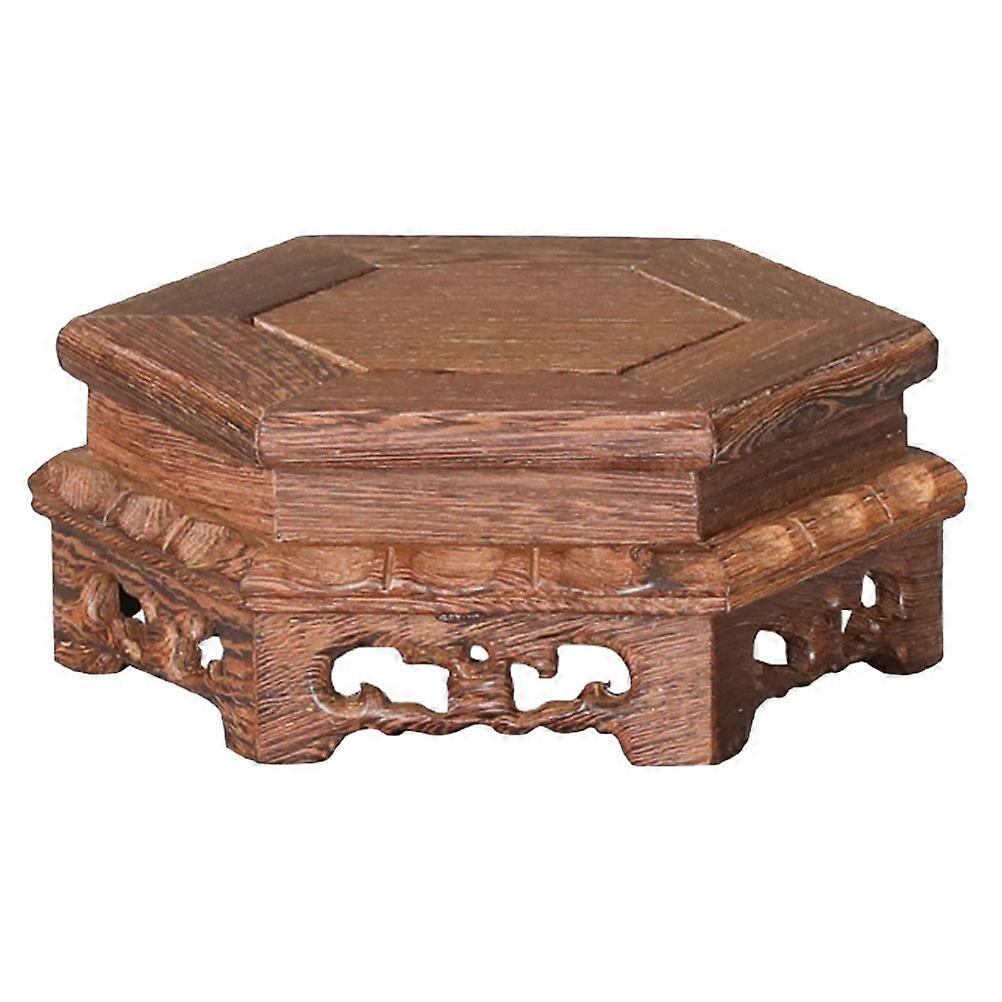 Wood Display Stand Table Stands For Decoration Studio Use Circular Brown 13.50X13.50X5.50Cm 1Pcs