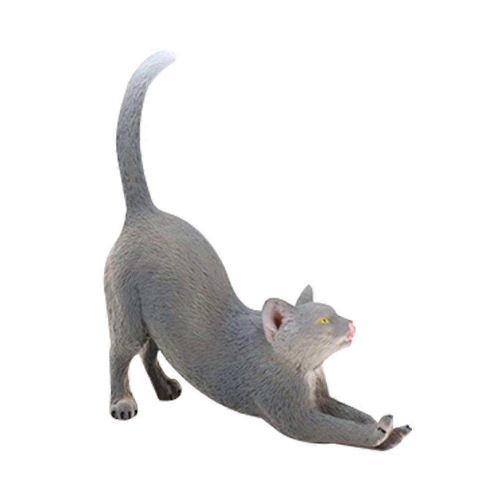 Realistic Cat Decoration Figurines Lying Down Cat Static Animal Model Indoor present 1Set