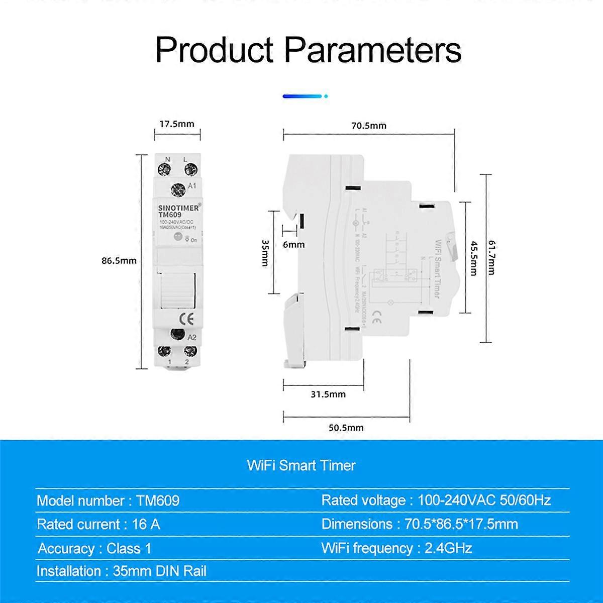 3X TM609 WiFi Smart Timer Switch Tuya APP Remote Control Countdown Time Switch Home Staircase Light