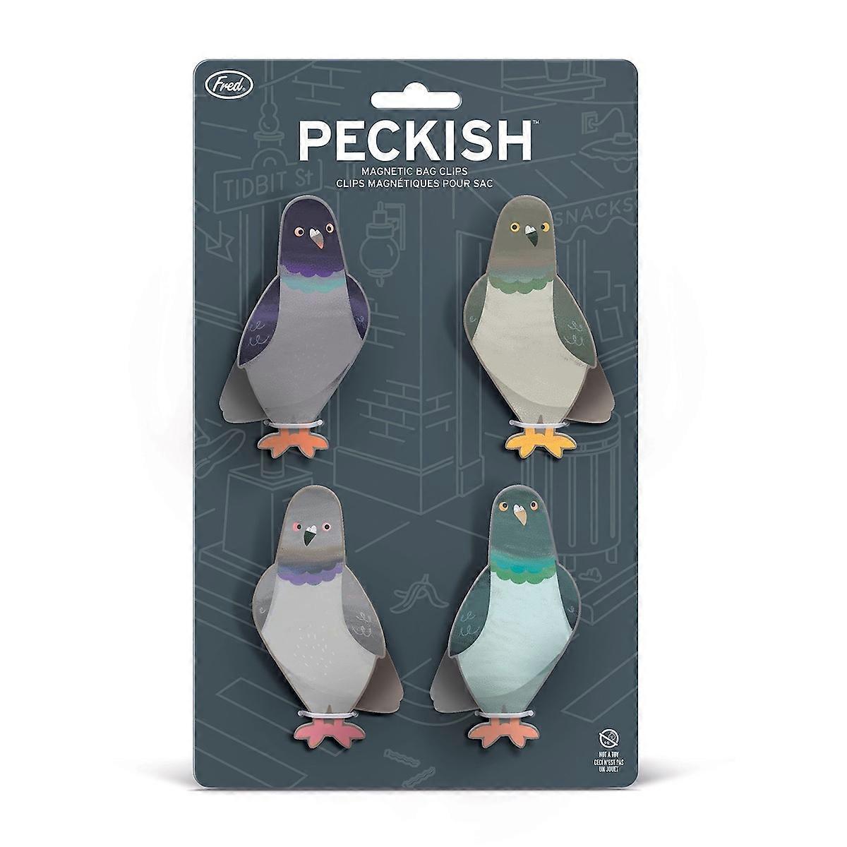 Fred Set of 4 Magnetic Pigeon Design Bag Clips