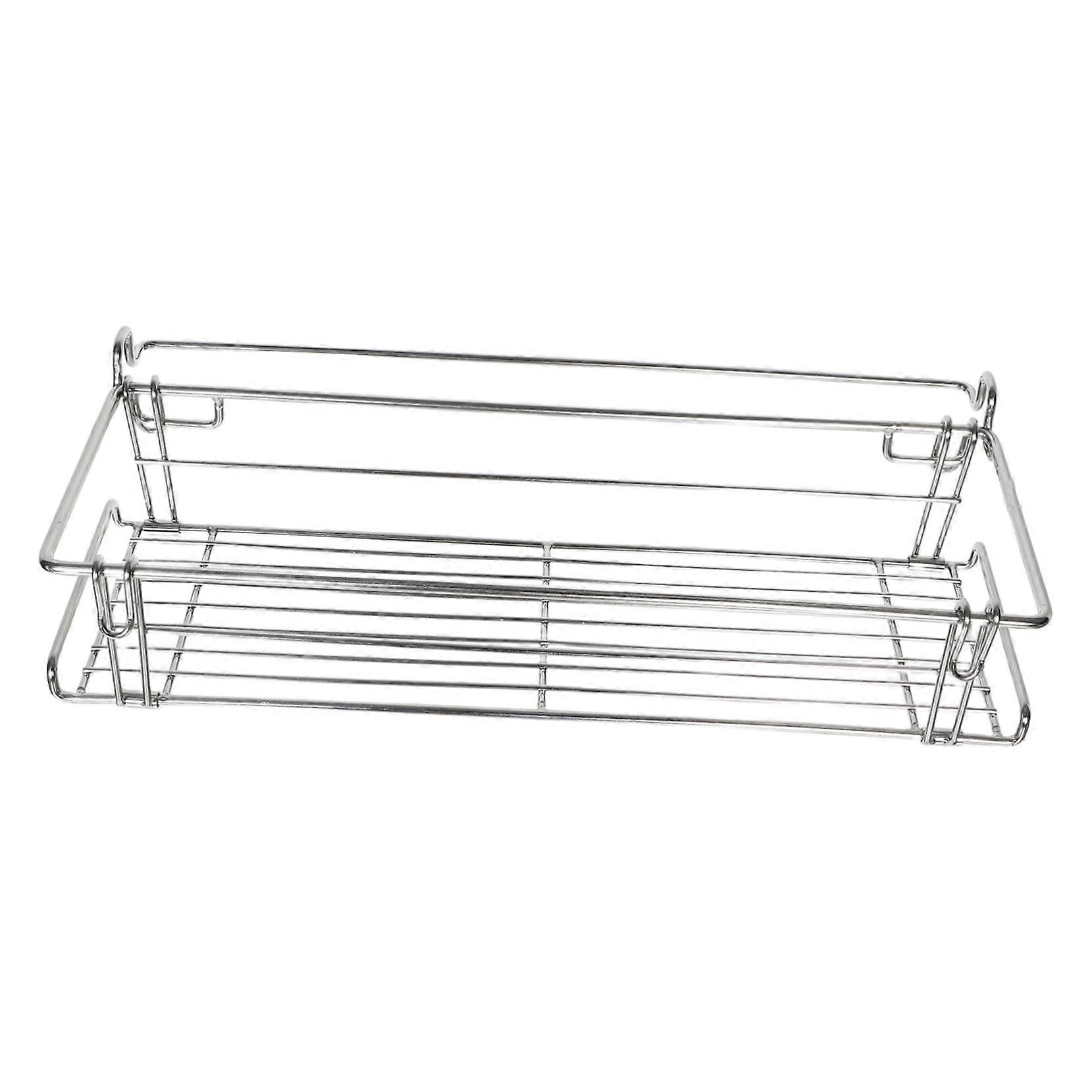 Outdoor Folding Table with Side Wire Basket, Metal Hanging Organizer for Camping, Portable Storage Solution