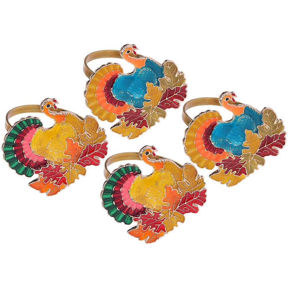 Turkey Napkin Holder Maple Shaped Table Decoration present For Family Friends Orange 4Pcs