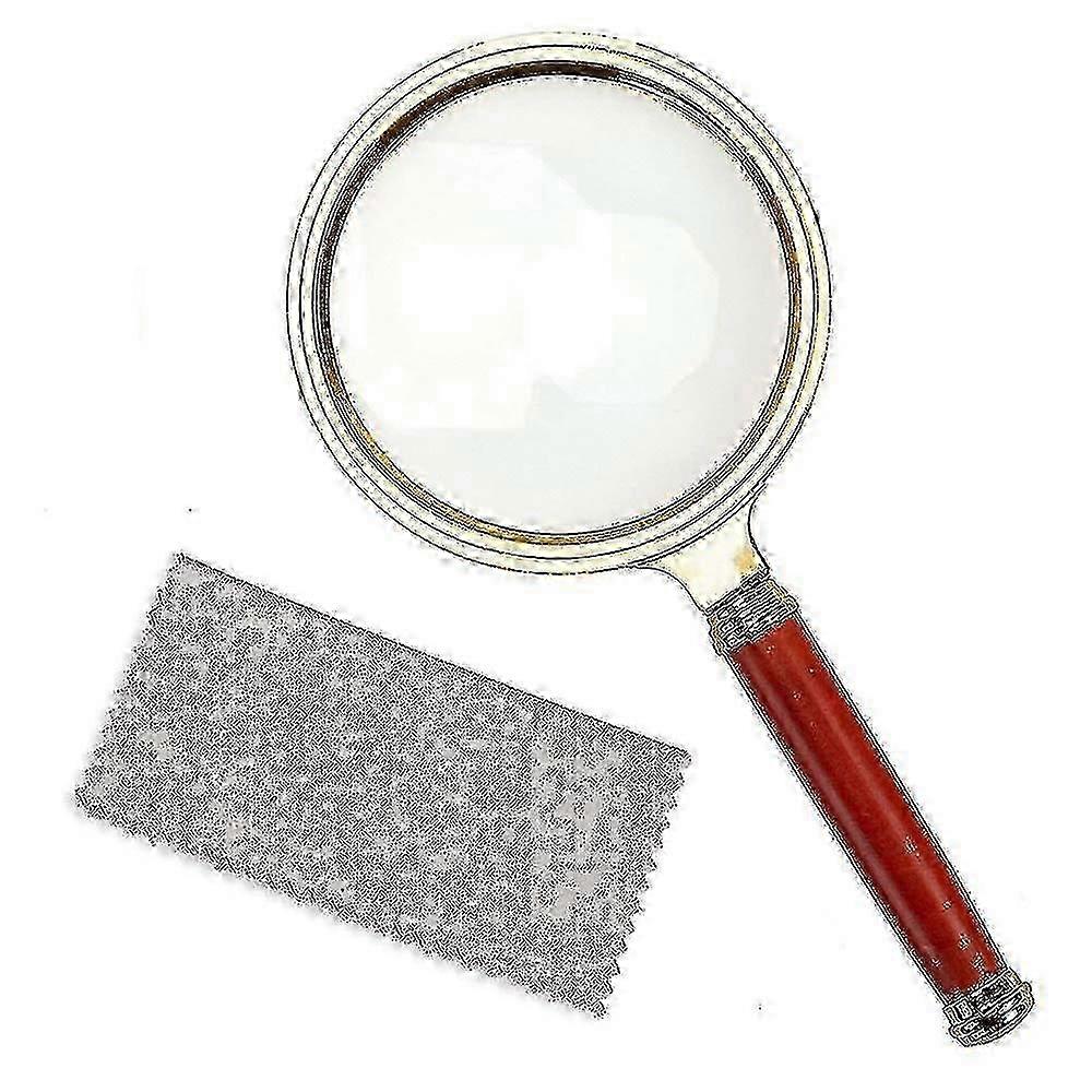 Lupa de Leitura de Lupa de Mão 10x com Cabo de Madeira