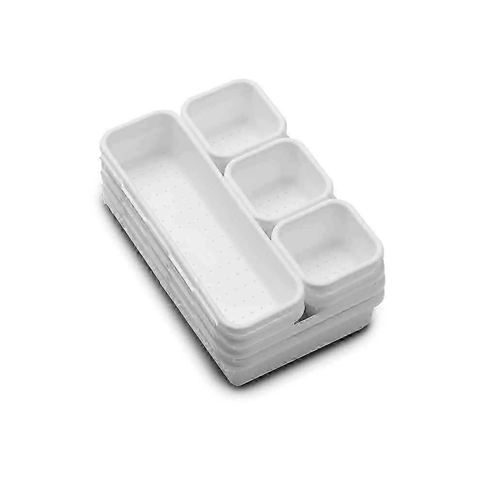 8-Piece Antimicrobial Interlocking Bin Pack in White, EPA Certified