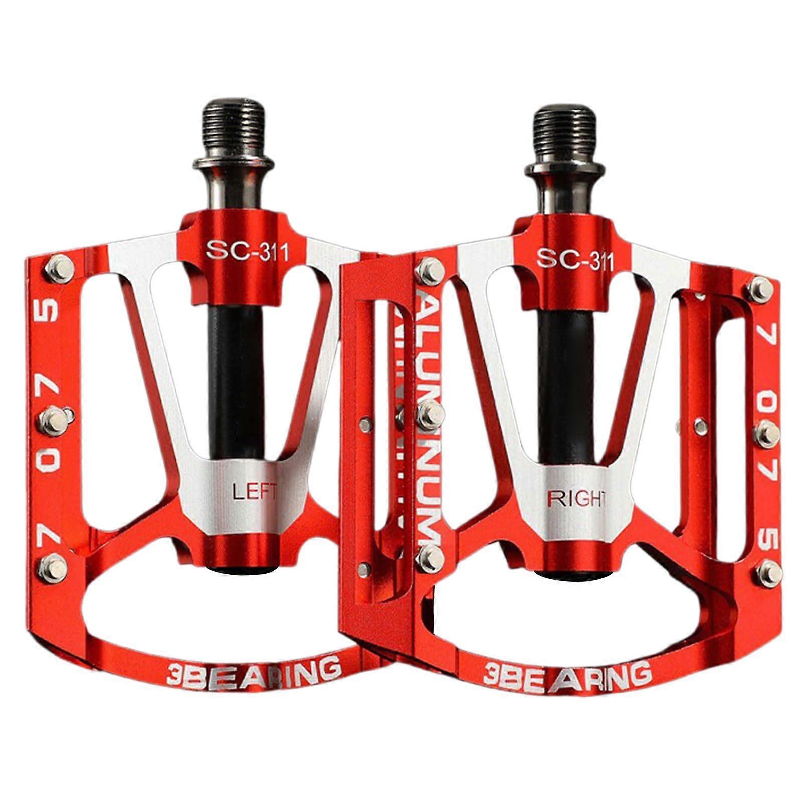3 Large Lightweight Bicycle Platform Pedals, Durable Aluminum Alloy Flat Pedals for Mountain Bikes, Compatible with All Models