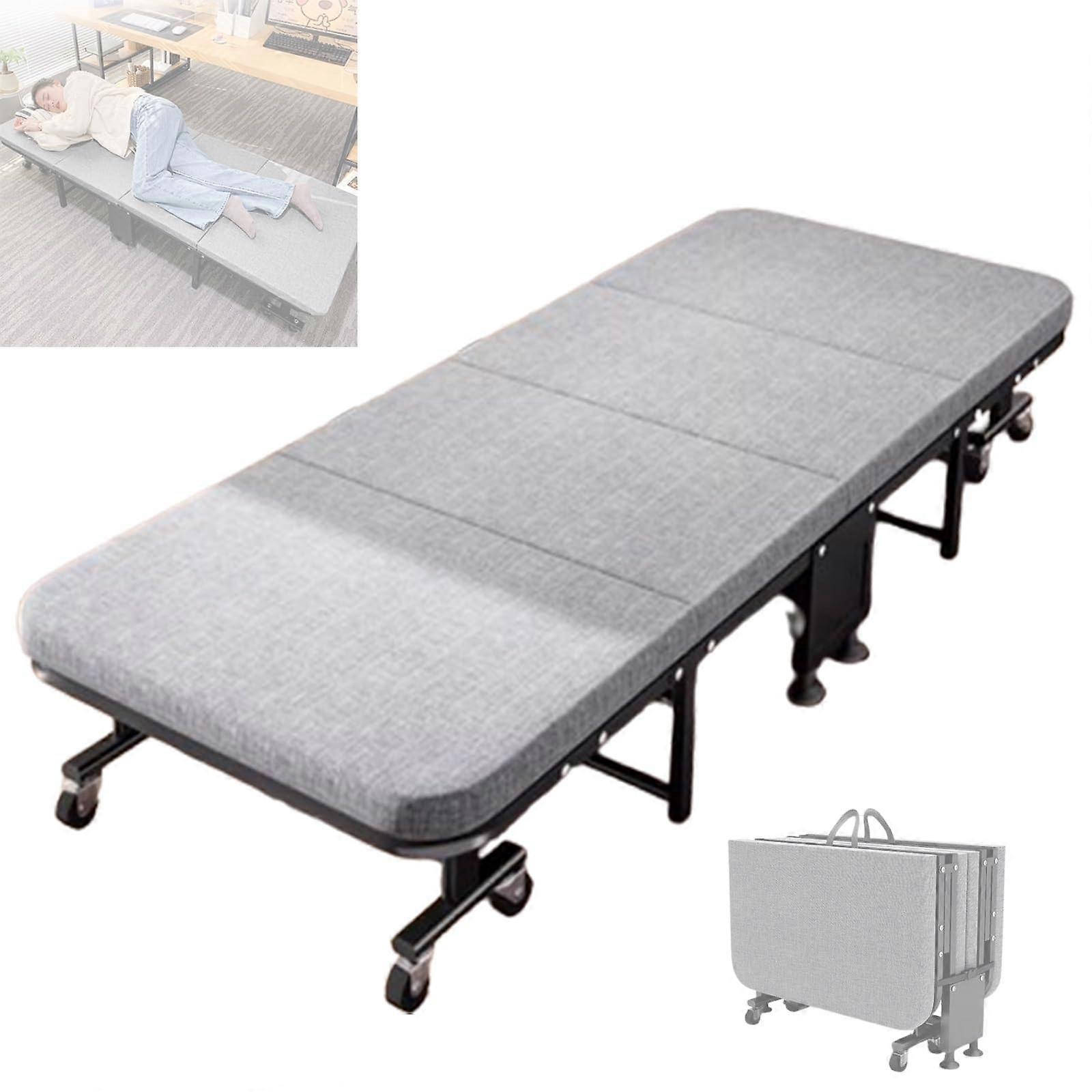 Folding Bed, Guest Bed with Mattress, Foldable, Travel Cot, Portable (190x70x30cm)