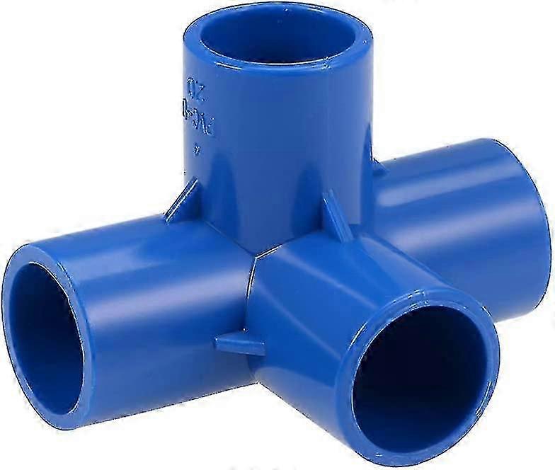 2 Pack 20mm Furniture Quality PVC 4 Way Elbow Fitting Blue