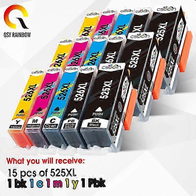 Ink Cartridge Compatible with Certain Brand PIXMA IP4850 IP4950 IX6550 MG5150 MG5250 MG5350 pgi-525 cli-526