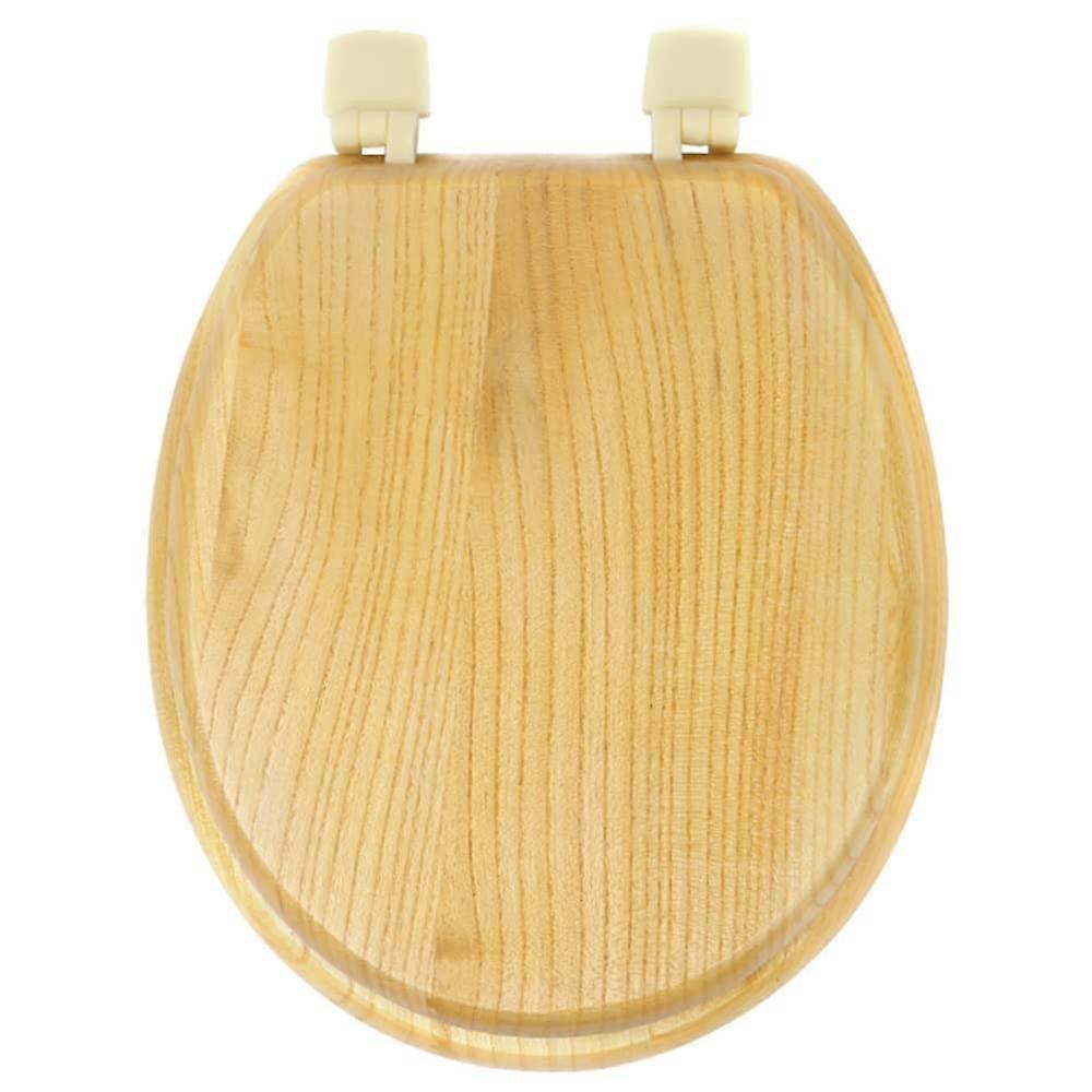 Wood Toilet Seat with Soft-Close Mechanism, Elongated Standard Size, Compatible with Most Toilets, Durable Design