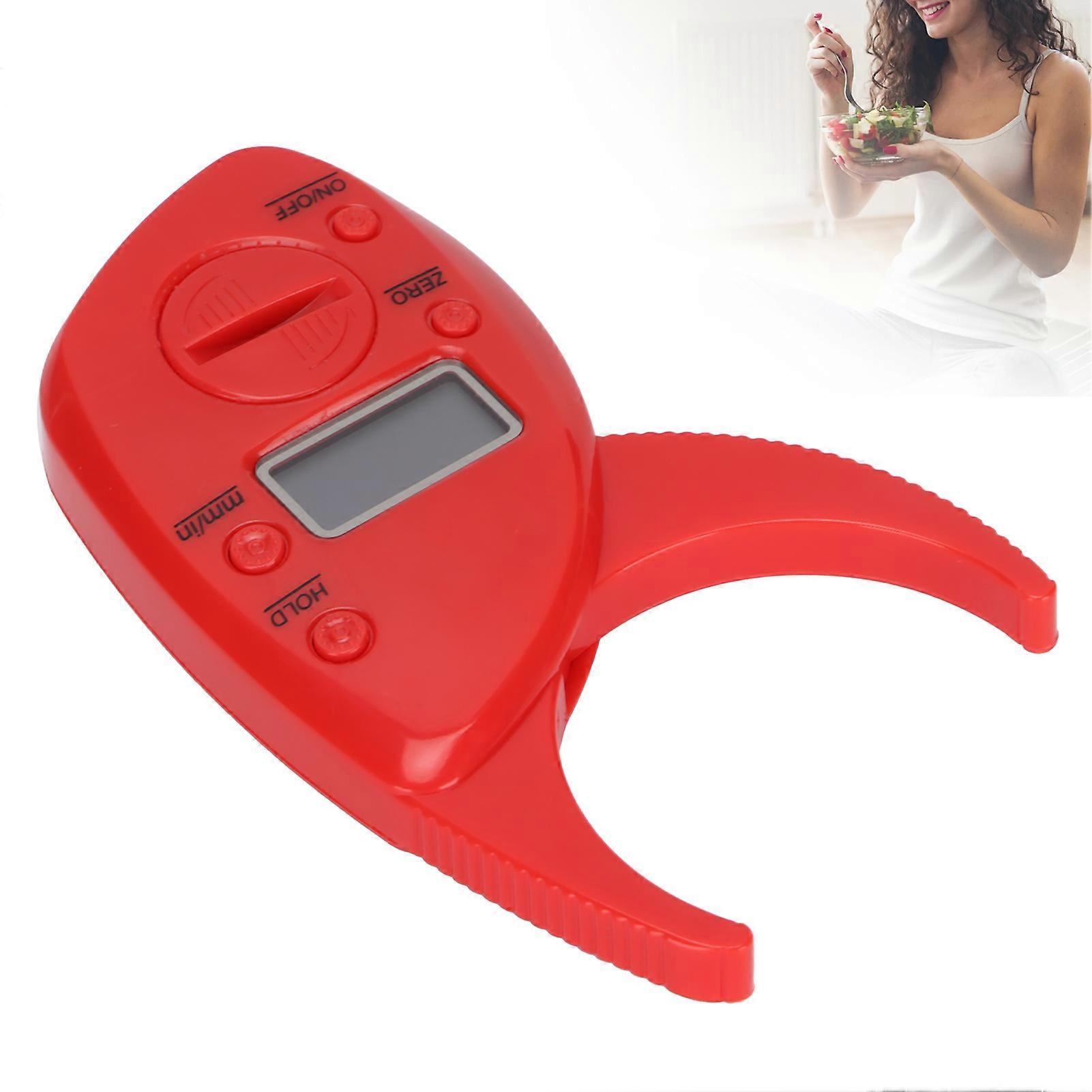 Fat Caliper Tester Body Fat Electronic Caliper and Measuring Tape for Accurately Measuring BMI Skin Fold FitnessRed 