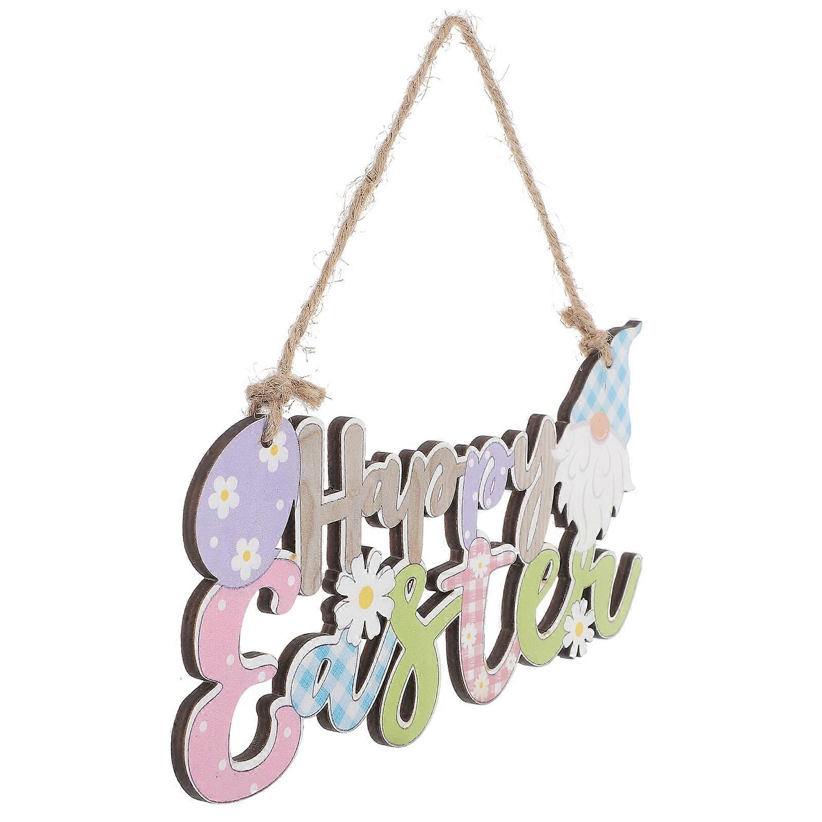 Home Decor Wall Door Hanger Decor Easter Theme Pendant Square Shape Synthetic Material Hanging 1Pcs