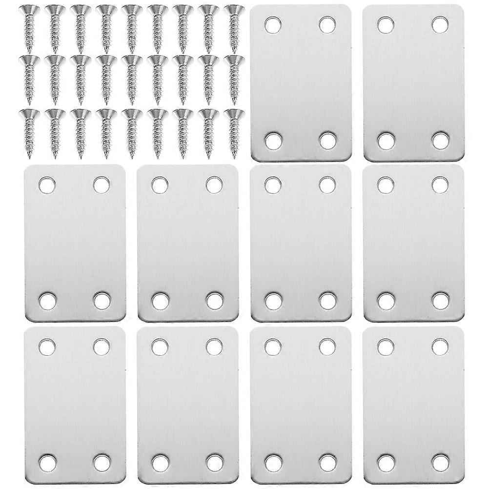 Metal Mending Plates Brackets for Home Improvement Silver 6.10X3.80X0.15CM Versatile Design 20 Sets