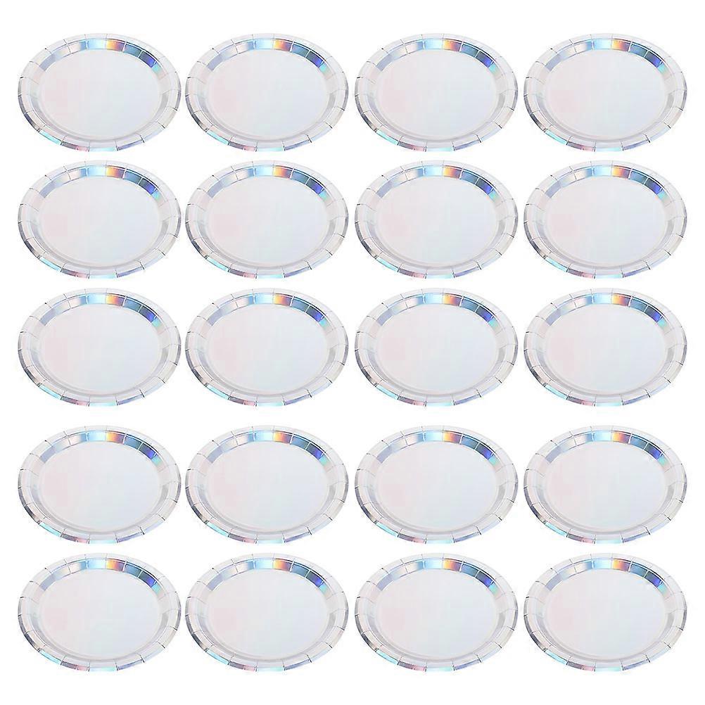 Dining Iridescent Paper for Casual Gatherings Round Shape 30Pcs