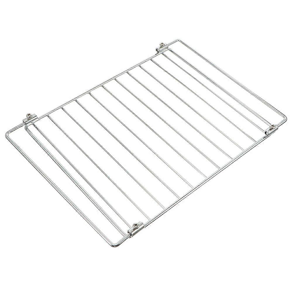 BBQ Grill Rack Telescopic Net Rack Electric Oven Grill Mesh Rectangular Shape Simple Design 41.5X32.5X0.5CM Silver 1Pcs