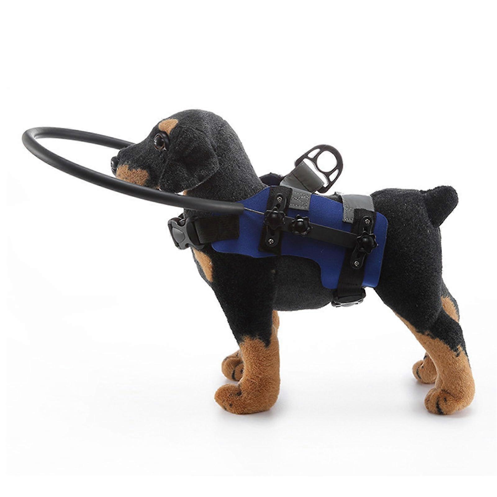 Guide Device for Blind Dogs, Adjustable Bumper Guard Ring, Harness (Blue) M BLUE