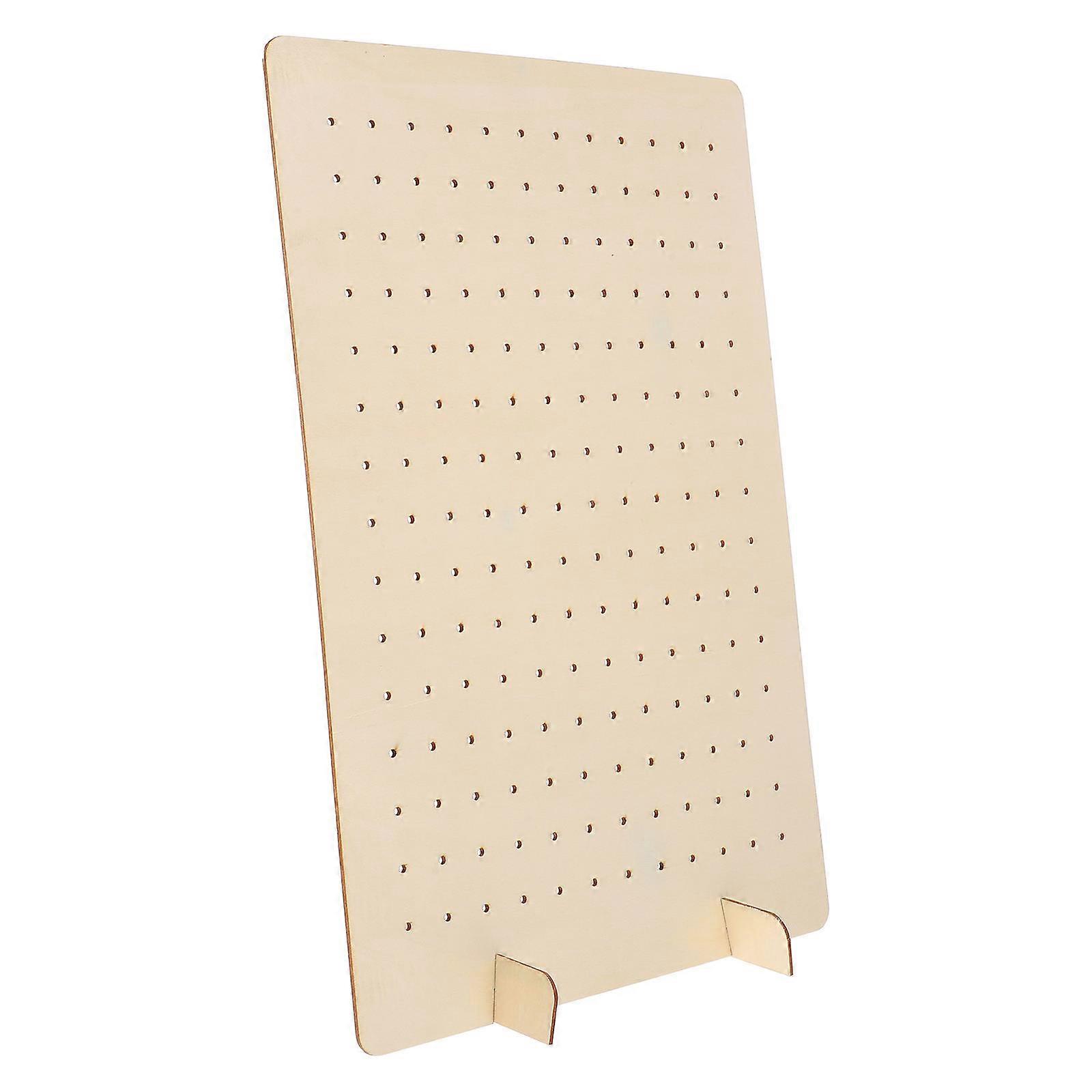 Wooden Earring Display Stand Wood Pegboard Jewelry Organizer Rectangular Simple and Modern Design Travel Exhibition 1Pack