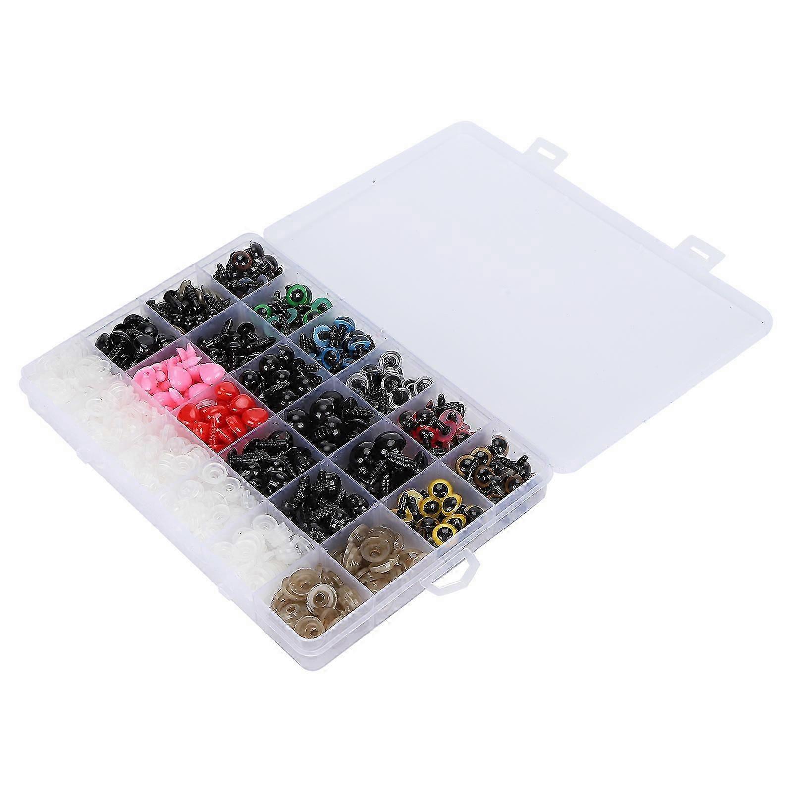 330Pcs Doll Eyes Colorful Plastic Resin Nose Plush Toy Making Accessories with Fixing Tool