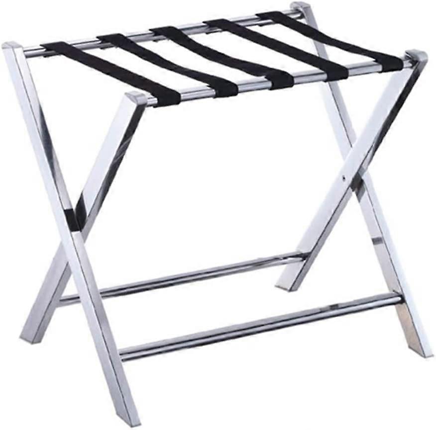 Foldable luggage rack for guest rooms, collapsible, metal, durable (Color: B)