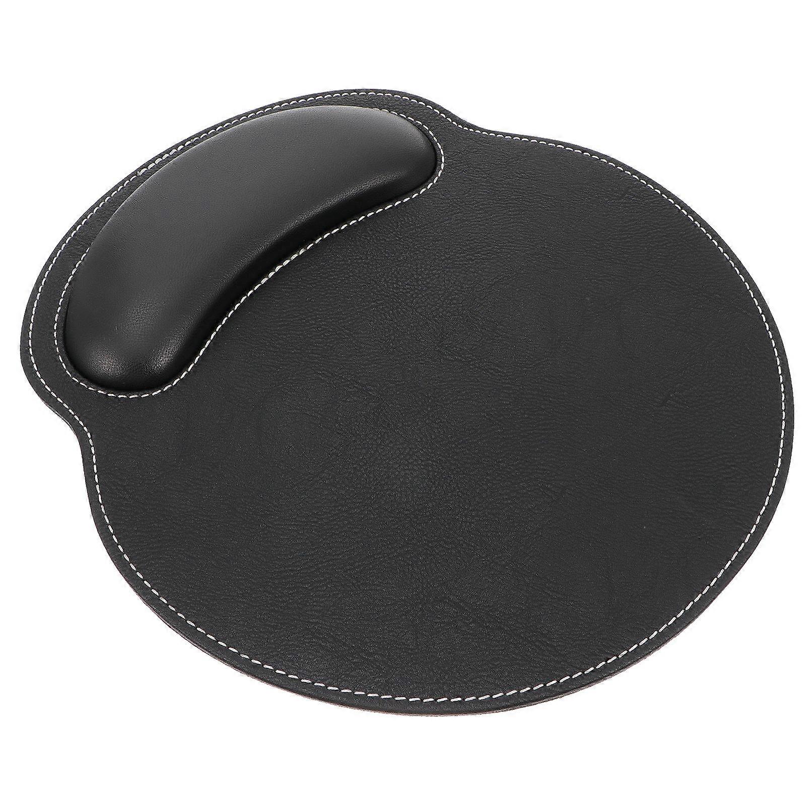 Chic Design Mouse Mat Wrist Support Hand Pu Leather 27x25x3cm 1Pack