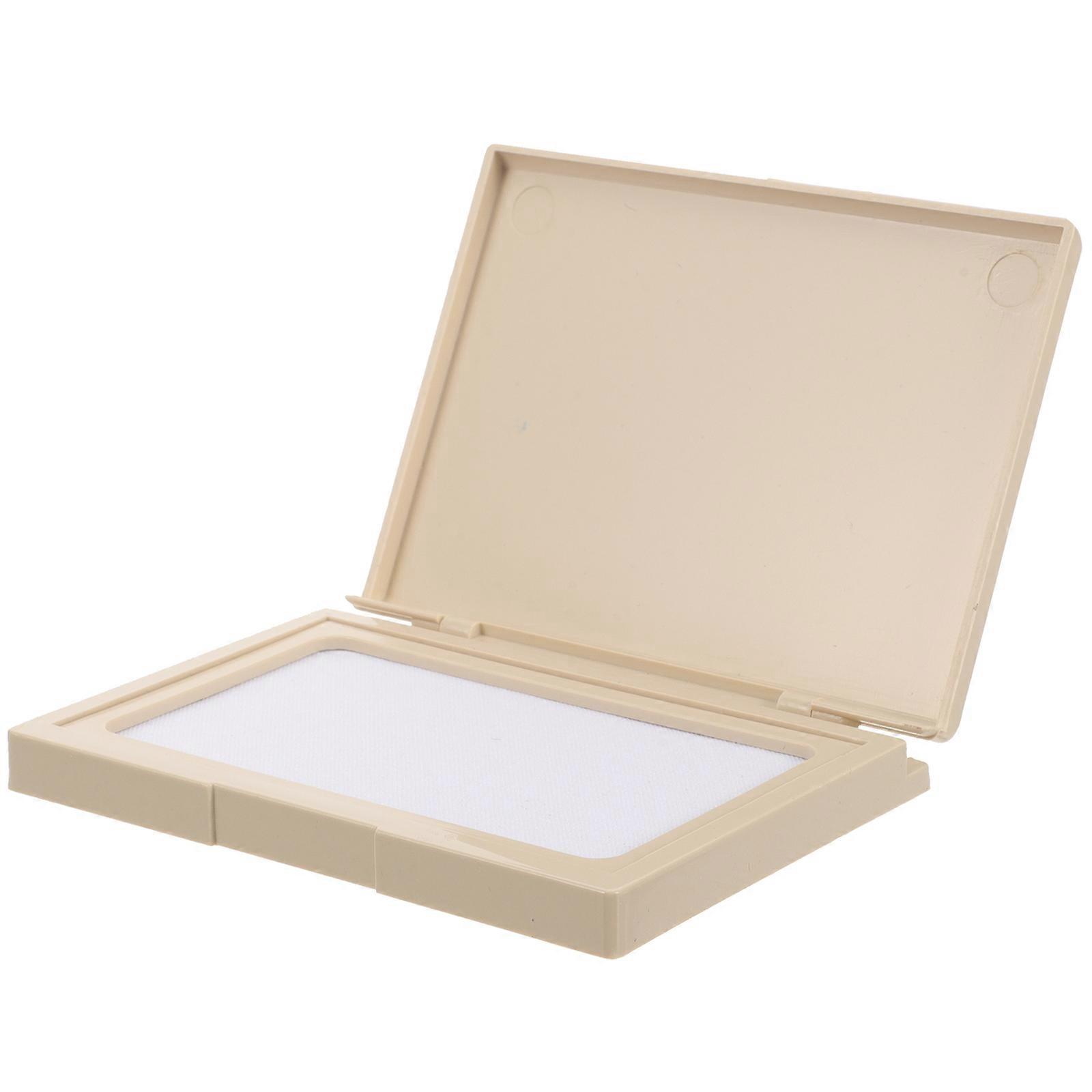 Finger Stamp Ink Pads Blank Stamp Ink Pad Diy Crafting For Office Use Beige Square Imprint Recording 1Pack